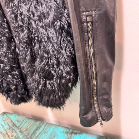 Mackage Mongolian Lamb Fur Leather Moto Jacket Size Small - Picture 7 of 16